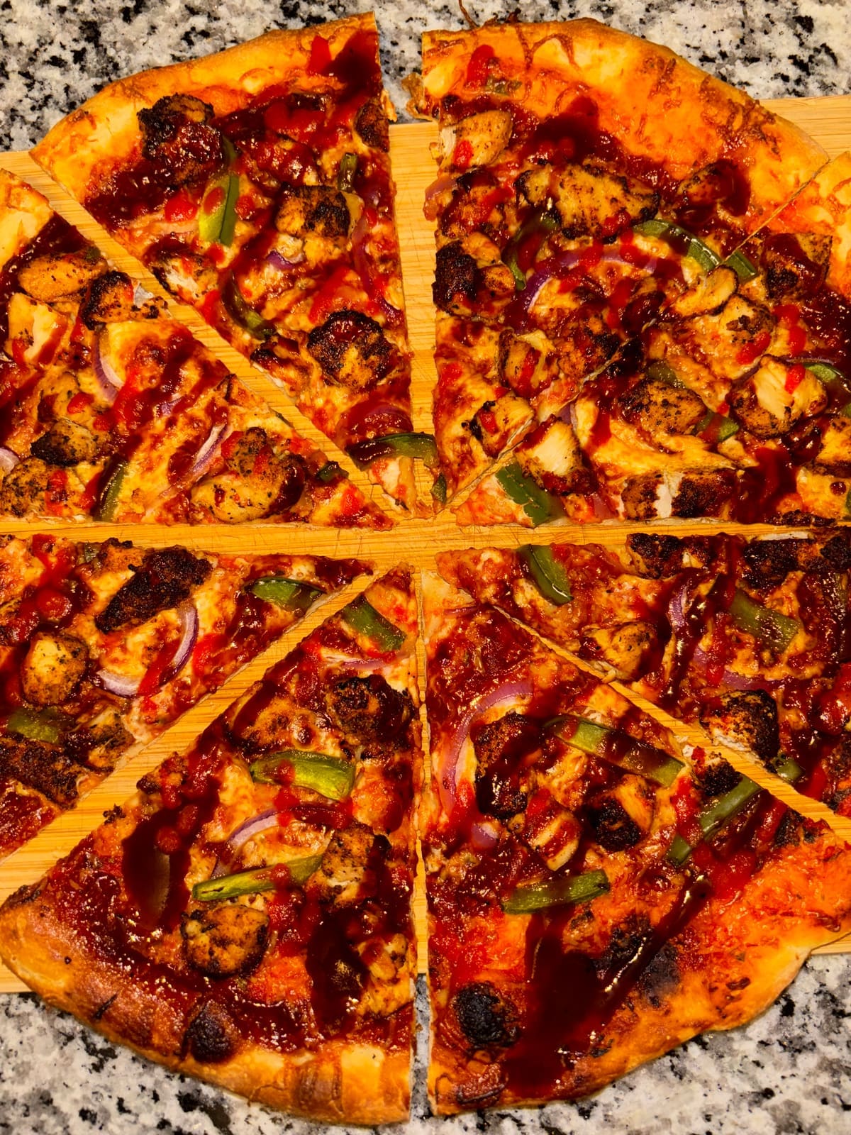 BBQ chicken pizza